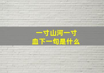 一寸山河一寸血下一句是什么