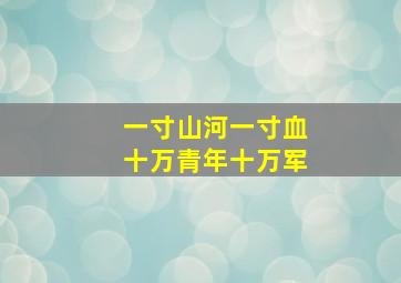 一寸山河一寸血十万青年十万军