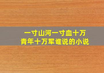 一寸山河一寸血十万青年十万军谁说的小说