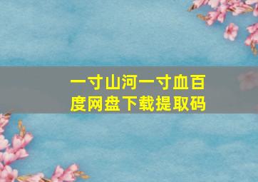 一寸山河一寸血百度网盘下载提取码