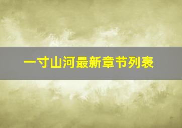 一寸山河最新章节列表