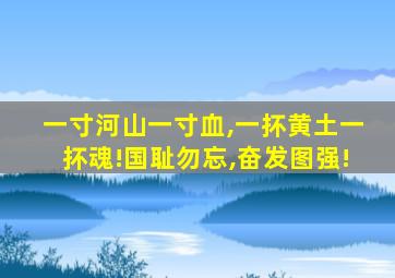 一寸河山一寸血,一抔黄土一抔魂!国耻勿忘,奋发图强!