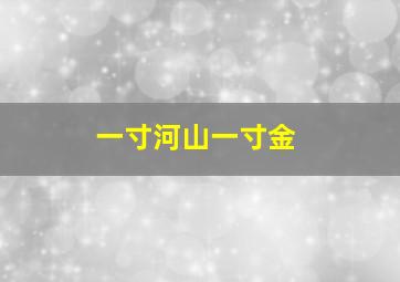 一寸河山一寸金