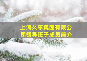 上海久事集团有限公司领导班子成员简介