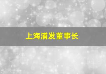 上海浦发董事长