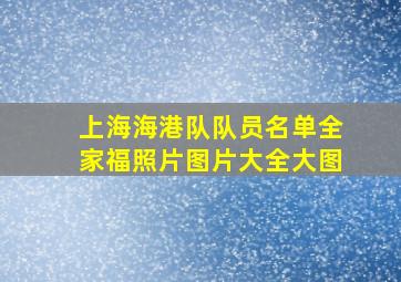 上海海港队队员名单全家福照片图片大全大图