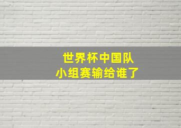 世界杯中国队小组赛输给谁了