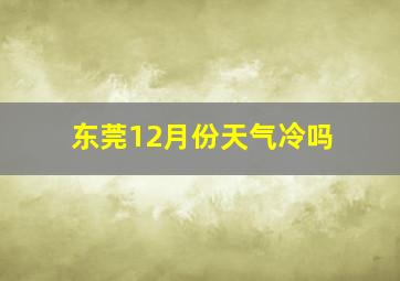 东莞12月份天气冷吗