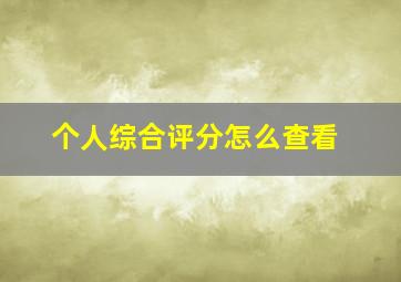 个人综合评分怎么查看