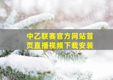 中乙联赛官方网站首页直播视频下载安装