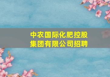 中农国际化肥控股集团有限公司招聘