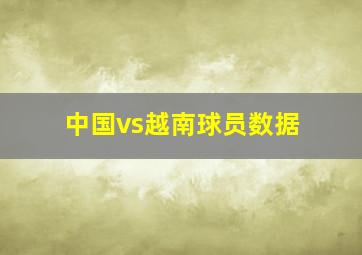 中国vs越南球员数据