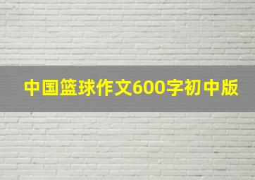 中国篮球作文600字初中版