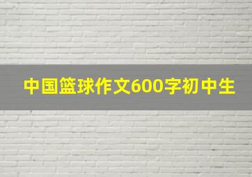 中国篮球作文600字初中生