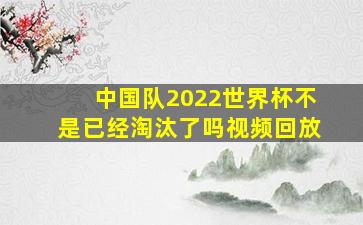 中国队2022世界杯不是已经淘汰了吗视频回放