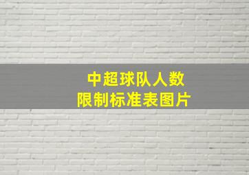 中超球队人数限制标准表图片