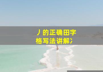 丿的正确田字格写法讲解冫