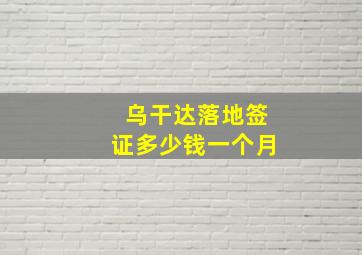 乌干达落地签证多少钱一个月