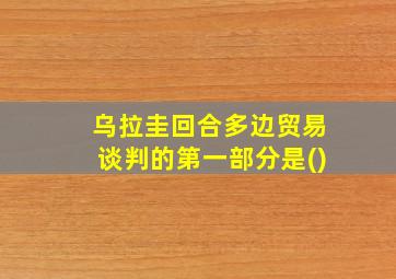 乌拉圭回合多边贸易谈判的第一部分是()