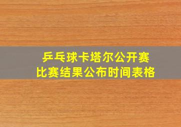 乒乓球卡塔尔公开赛比赛结果公布时间表格