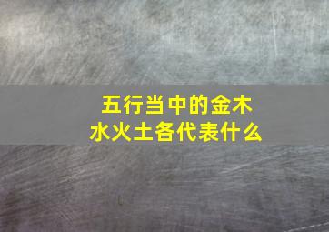 五行当中的金木水火土各代表什么