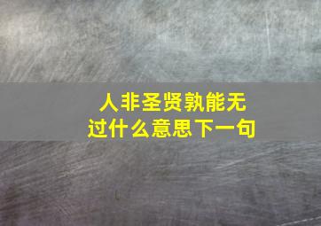 人非圣贤孰能无过什么意思下一句