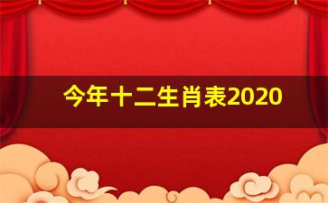 今年十二生肖表2020