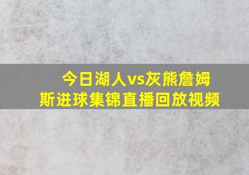 今日湖人vs灰熊詹姆斯进球集锦直播回放视频