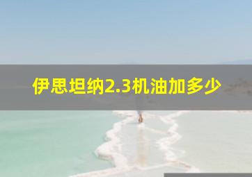 伊思坦纳2.3机油加多少