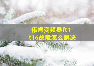 伟肯变频器ft1-t16故障怎么解决