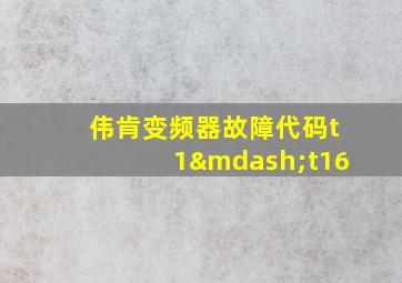 伟肯变频器故障代码t1—t16