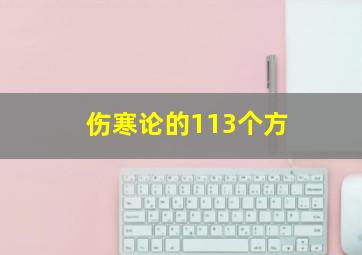 伤寒论的113个方