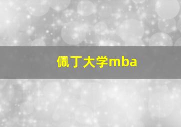 佩丁大学mba