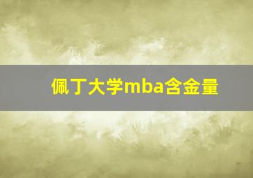 佩丁大学mba含金量