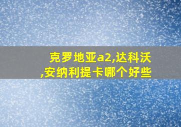 克罗地亚a2,达科沃,安纳利提卡哪个好些