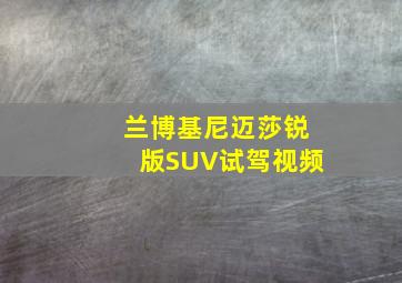 兰博基尼迈莎锐版SUV试驾视频