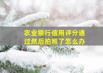 农业银行信用评分通过然后拍照了怎么办