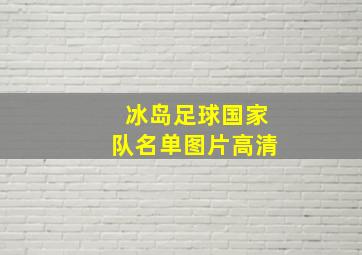 冰岛足球国家队名单图片高清