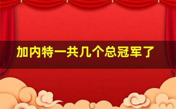 加内特一共几个总冠军了