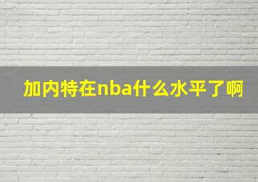 加内特在nba什么水平了啊