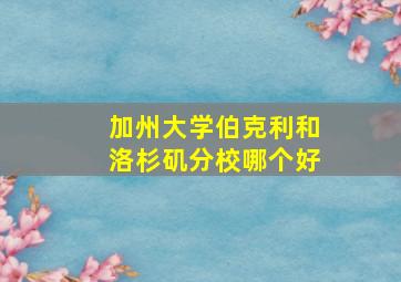 加州大学伯克利和洛杉矶分校哪个好