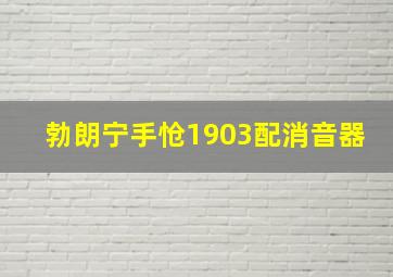 勃朗宁手怆1903配消音器