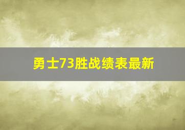 勇士73胜战绩表最新