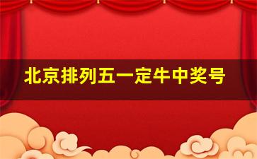 北京排列五一定牛中奖号