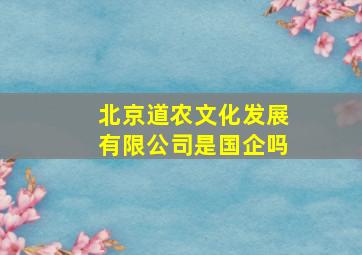 北京道农文化发展有限公司是国企吗