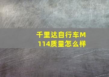 千里达自行车M114质量怎么样