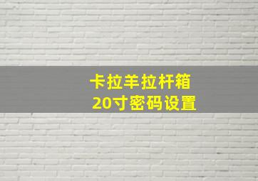 卡拉羊拉杆箱20寸密码设置