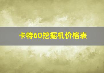 卡特60挖掘机价格表