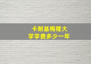 卡耐基梅隆大学学费多少一年