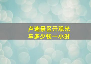 卢迪景区开观光车多少钱一小时